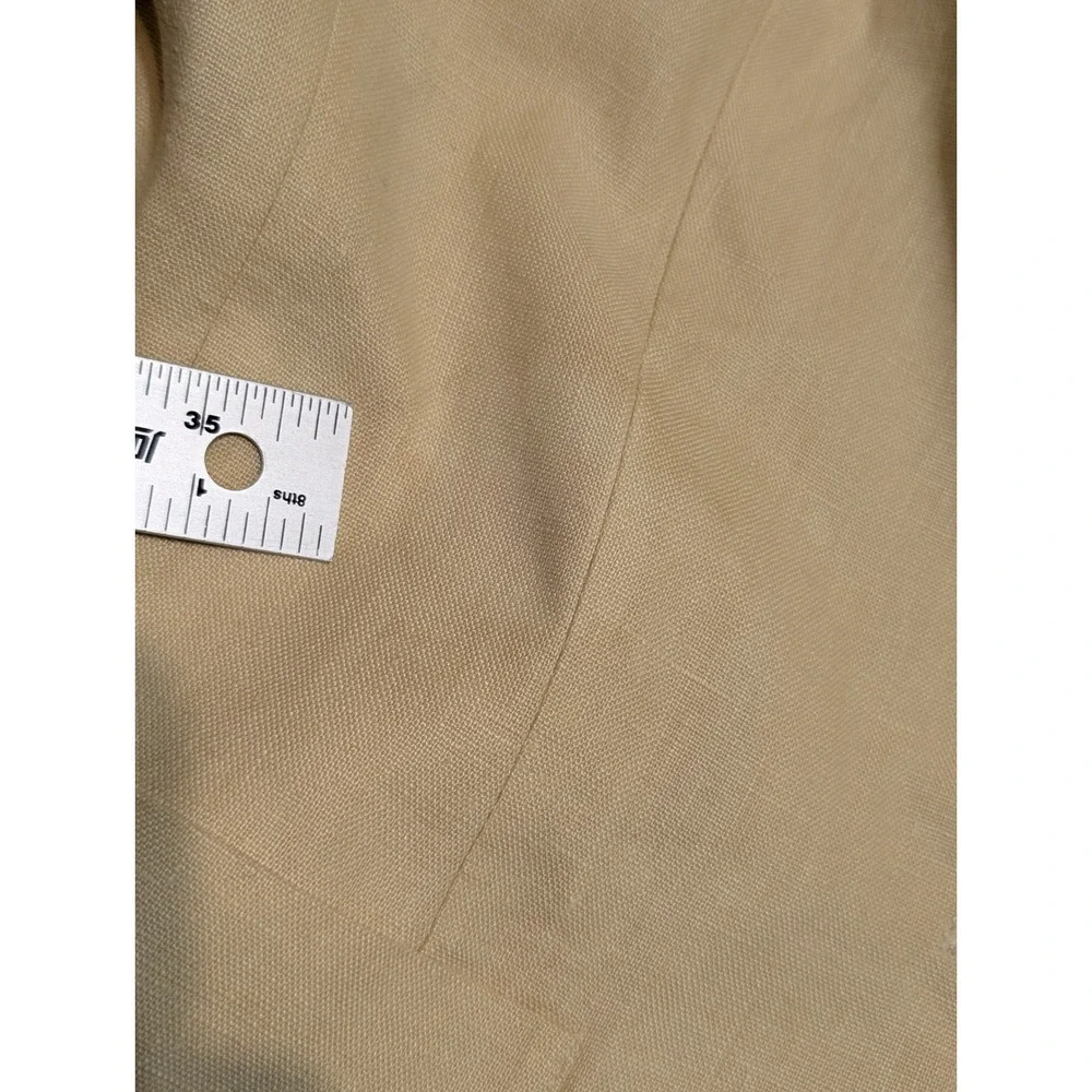 Lauren Ralph Lauren Womens 8 Linen Blazer Cream One‎ Button Jacket READ